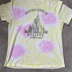 Walt Disney World Believe Tie-Dye T-Shirt - Yellow and Pink